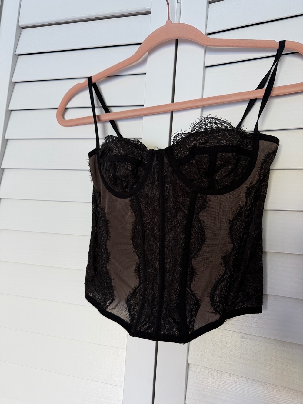 Urban Outfitters Black Lace Bustier Corset Top - Women